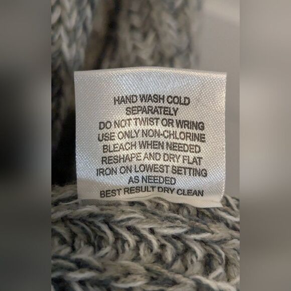 Pink Rose Womens Cardigan Small Vintage Retro Grey Chunky Knit Grandpa Sweater - Picture 6 of 6